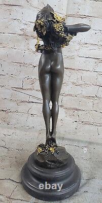 Signed H. Frishmuth Bronze Sculpture Art Deco Girl Bronze Statue The Vigne