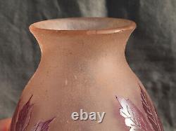 Signed Vase Legras Cleared A Lacide Art Deco And Frosted H 31 CM