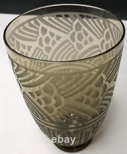 Signed acid-etched Daum vase, Art Deco period, antique vintage