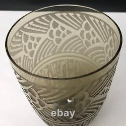 Signed acid-etched Daum vase, Art Deco period, antique vintage