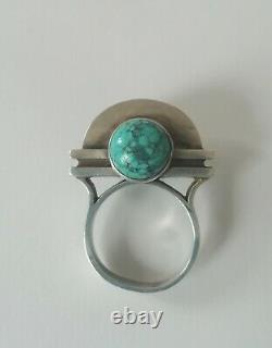 Silver Ring Art Deco Signed Jean Despres