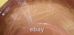 Small Art Deco Glass Paste Vase Signed Schneider on Wrought Iron Stand