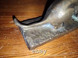 Small bronze subject of a dachshund signed by Irenée ROCHARD 1930 Art Deco Dog