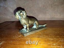 Small bronze subject of a signed Irenée ROCHARD 1930 Art Deco Dachshund