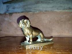 Small bronze subject of a signed Irenée ROCHARD 1930 Art Deco Dachshund