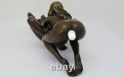 Solid Bronze Art Deco Style Art Nouveau Style Statue Sculpture Couple Sexy Style