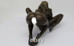 Solid Bronze Art Deco Style Art Nouveau Style Statue Sculpture Couple Sexy Style