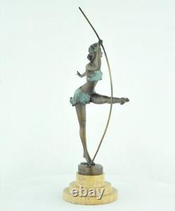 Solid Bronze Sexy Style Art Deco Style Art Nouveau Sculpture Statue Signed