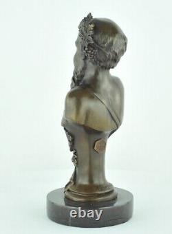 Solid Bronze Signed Bacchus Style Art Deco Style Art Nouveau Statue Sculpture