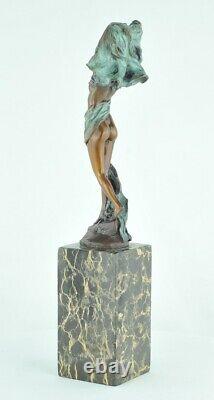 Solid Bronze Signed Nude Sexy Style Art Deco Style Art Nouveau Statue Sculpture