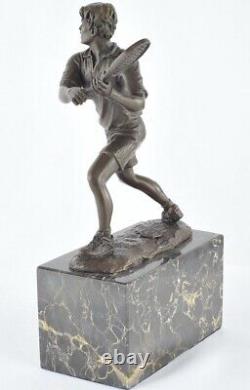 Solid Bronze Signed Statue Sculpture Tennis Style Art Deco Style Art Nouveau