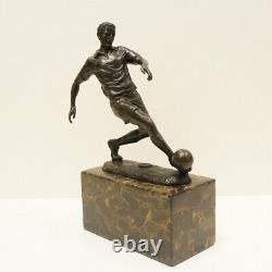 Solid Bronze Signed Statue Sculpture in Football Style Art Deco Style Art Nouveau