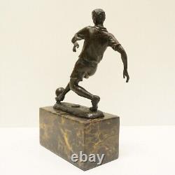 Solid Bronze Signed Statue Sculpture in Football Style Art Deco Style Art Nouveau