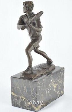 Solid Bronze Signed Tennis Style Art Deco Style Art Nouveau Statue Sculpture