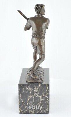 Solid Bronze Signed Tennis Style Art Deco Style Art Nouveau Statue Sculpture