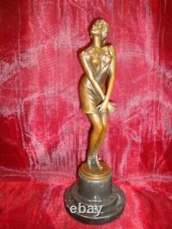 Solid Bronze Statue Sculpture Sexy Style Art Deco Style Art Nouveau Signed