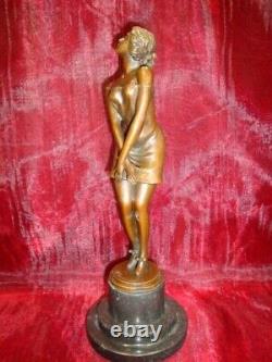 Solid Bronze Statue Sculpture Sexy Style Art Deco Style Art Nouveau Signed