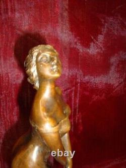 Solid Bronze Statue Sculpture Sexy Style Art Deco Style Art Nouveau Signed