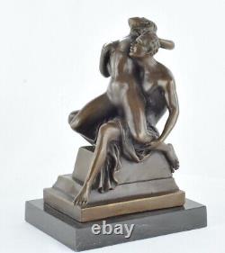 Solid bronze sculpture couple sexy style Art Deco style Art Nouveau art sign