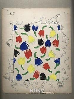 Sonia Delaunay original signed gouache collection Perrier 1930 art deco