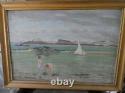 St Malo in 1919 oil on panel signed J. Python Art Deco