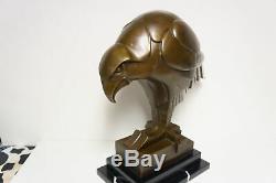 Statue Eagle Bird Animal Style Art Deco Art Nouveau Bronze Massive Sig