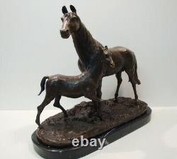 Statue Sculpture Animal Horse Style Art Deco Style Art Nouveau Massive Bronze