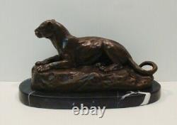 Statue Sculpture Animal Lion Style Art Deco Style Art Nouveau Massif Bronze S