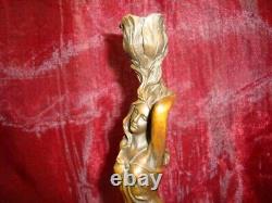 Statue Sculpture Candle Holder Romantic Lady Art Deco Style Art Nouveau