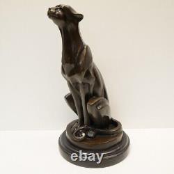 Statue Sculpture Cheetah Animalier Style Art Deco Style Art Nouveau Solid Bronze