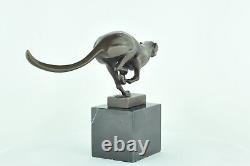 Statue Sculpture Cheetah Animalier Style Art Deco Style Art Nouveau Solid Bronze