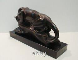 Statue Sculpture Cougar Animalier Style Art Deco Style Art Nouveau Solid Bronze