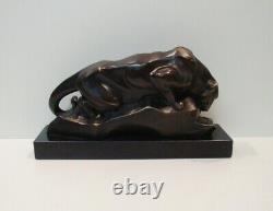 Statue Sculpture Cougar Animalier Style Art Deco Style Art Nouveau Solid Bronze