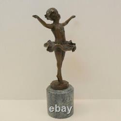 Statue Sculpture Dancer Art Deco Style Art Nouveau Solid Bronze Signed