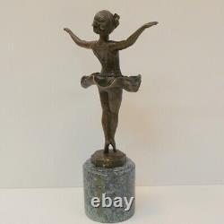 Statue Sculpture Dancer Art Deco Style Art Nouveau Solid Bronze Signed