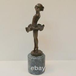 Statue Sculpture Dancer Art Deco Style Art Nouveau Solid Bronze Signed