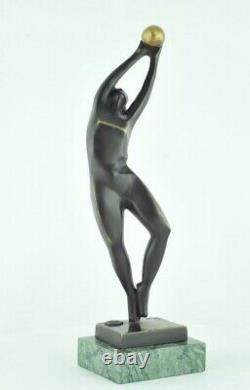 Statue Sculpture Dancer Nude Style Modern Style Art Deco Solid Bronze Sign
