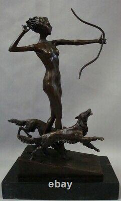 Statue Sculpture Dog Diane Chasseress Artemis Nue Style Art Deco Style Art No