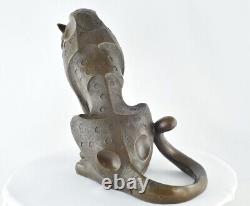 Statue Sculpture Dragon in Animalier Style Art Deco Style Art Nouveau Solid Bronze