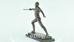 Statue Sculpture Fencing Sword Art Deco Style Art Nouveau Style Solid Bronze Sig