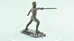 Statue Sculpture Fencing Sword Art Deco Style Art Nouveau Style Solid Bronze Sig