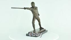 Statue Sculpture Fencing Sword Art Deco Style Art Nouveau Style Solid Bronze Sig