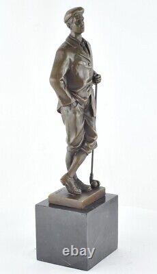 Statue Sculpture Golfer Golf Style Art Deco Style Art Nouveau Solid Bronze Sig