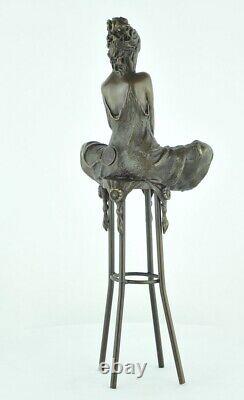 Statue Sculpture Lady Sexy Style Art Deco Style Art Nouveau Solid Bronze