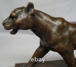 Statue Sculpture Lion Lioness Animalier Style Art Deco Style Art Nouveau Bronze