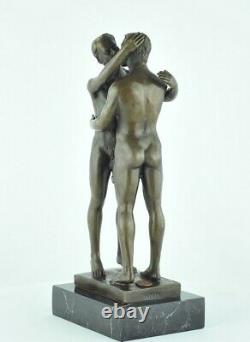 Statue Sculpture Naked Couple Sexy Style Art Deco Bronze Massive Sign