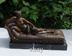 Statue Sculpture Naked Lady Sexy Style Art Deco Style Art Nouveau Bronze Mask