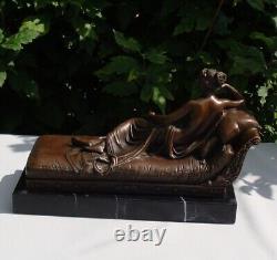 Statue Sculpture Naked Lady Sexy Style Art Deco Style Art Nouveau Bronze Mask