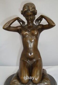 Statue Sculpture Nude Girl Necklace Sexy Style Art Deco Style Art Nouveau Br