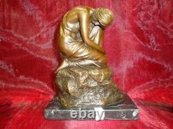 Statue Sculpture Nude Sexy Lady Art Deco Style Art Nouveau Bronze Mask